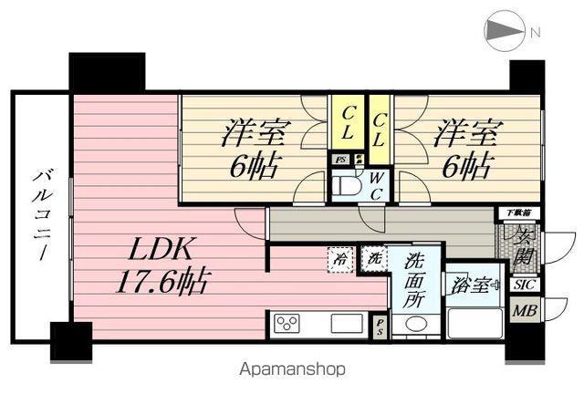 PATH横浜新子安(2LDK/4階)の間取り写真