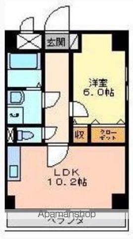 PEACE HOUSE MⅢ(1LDK/6階)の間取り写真