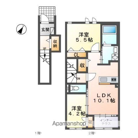 フリージア(2LDK/2階)の間取り写真