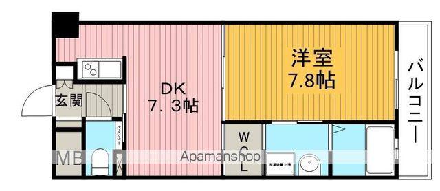 ベルクール豊中(1DK/3階)の間取り写真