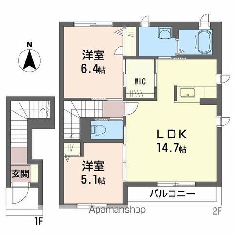 コートクレールⅡ番館(2LDK/2階)の間取り写真