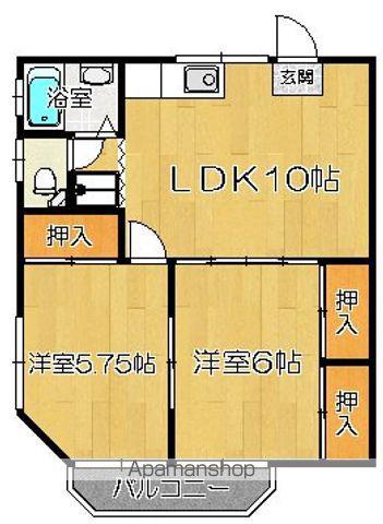 レジデンス大和(2LDK/2階)の間取り写真