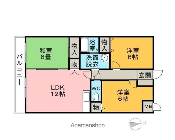 サンライトマンション(3LDK/3階)の間取り写真