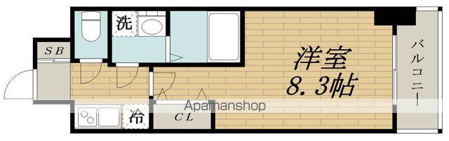エスリード大阪グランゲート(1K/8階)の間取り写真