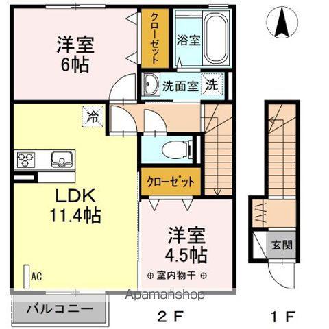 アヴァンスⅢ(2LDK/2階)の間取り写真