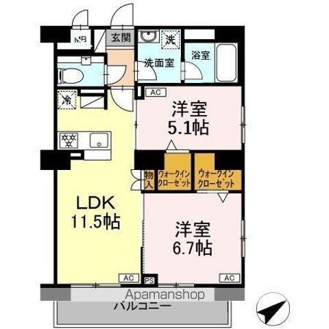 リュミエール千種(2LDK/4階)の間取り写真