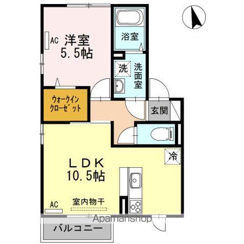 SEKUTO A棟(1LDK/2階)の間取り写真