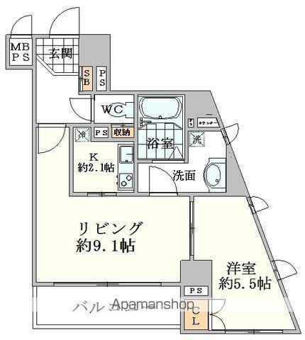カスタリア初台 2階階 間取り