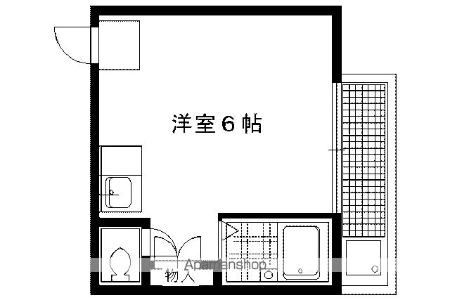 リップル(1K/2階)の間取り写真