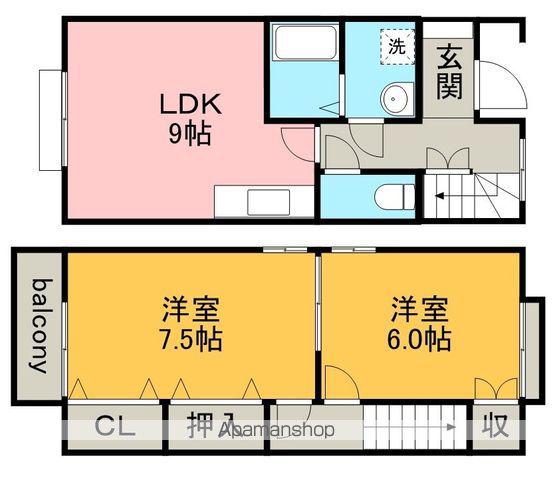 ＤＵＰＬＥＸ　無量寺(2DK)の間取り写真