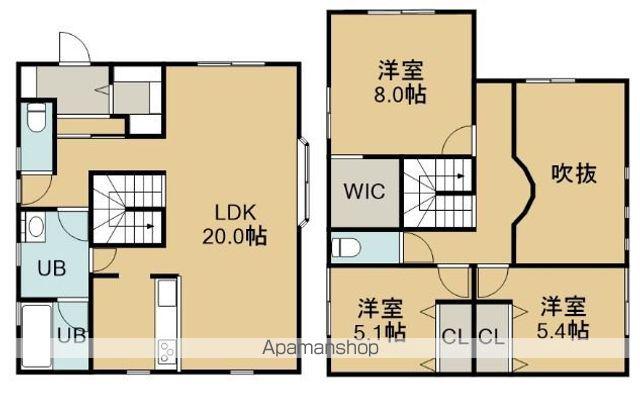 函館市電本線湯川線 湯の川駅 徒歩9分 2階建 築6年(3LDK)の間取り写真