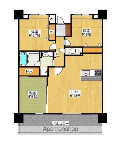 アンピール吉塚(3LDK/10階)の間取り写真