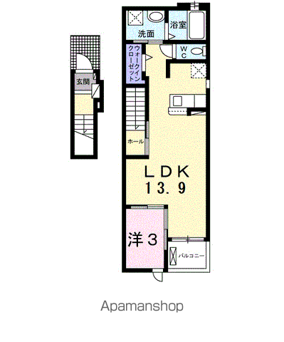 CLOVE ー Ⅱ(1LDK/2階)の間取り写真