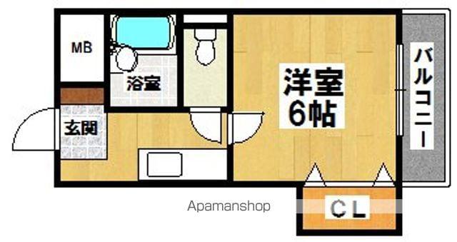 ラ・フォーレ中之町(1K/4階)の間取り写真