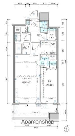 パークタワー勝どき サウス棟(1LDK/6階)の間取り写真