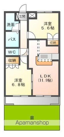 グリーンコーポⅡ(2LDK/1階)の間取り写真