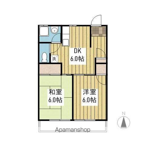 サザン歩行町(2DK/5階)の間取り写真