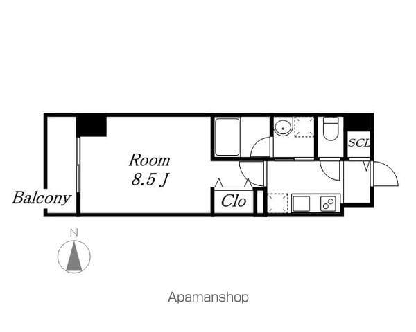 リシュドール名駅南(1K/6階)の間取り写真