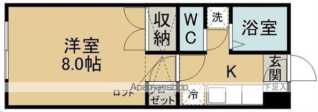 パルヒルズ(1K/1階)の間取り写真