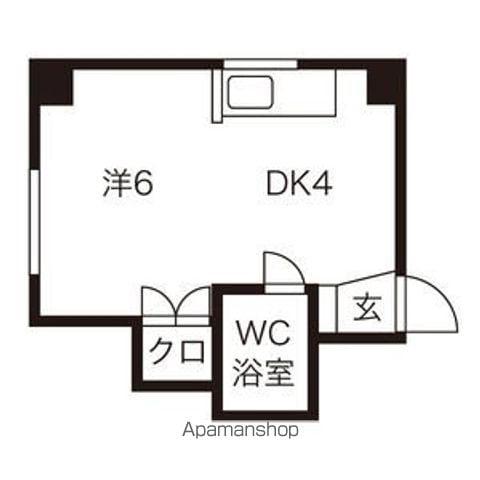 グローリア北32(1DK/2階)の間取り写真