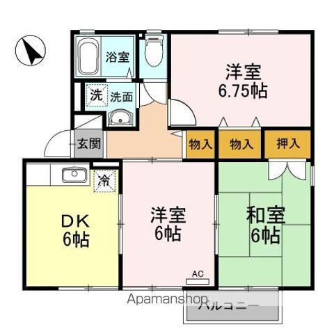 アスティオン A(3DK/2階)の間取り写真