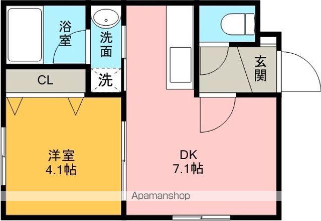 GYPSOFILLA55(1DK/2階)の間取り写真