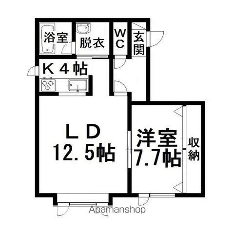 ぷるみえ栄(1LDK/1階)の間取り写真