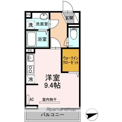D-ROOM新涯(ワンルーム/2階)の間取り写真