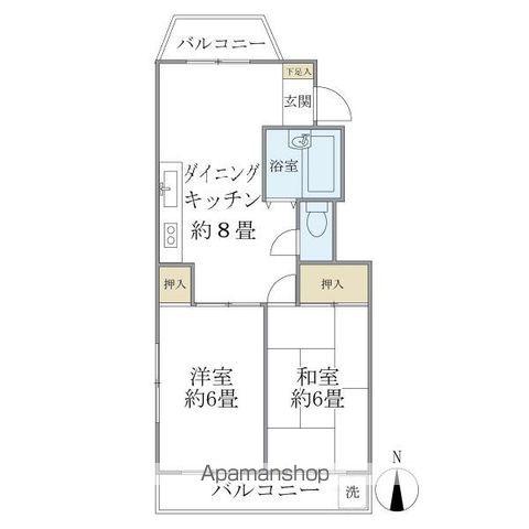 ファミール若月(2DK/2階)の間取り写真