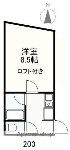 メサ・ヴェルデ木太(1K/2階)の間取り写真