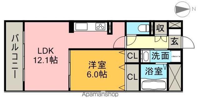 ディアコートKⅡ(1LDK/2階)の間取り写真
