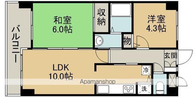 グリーンパーク川越(2LDK/5階)の間取り写真