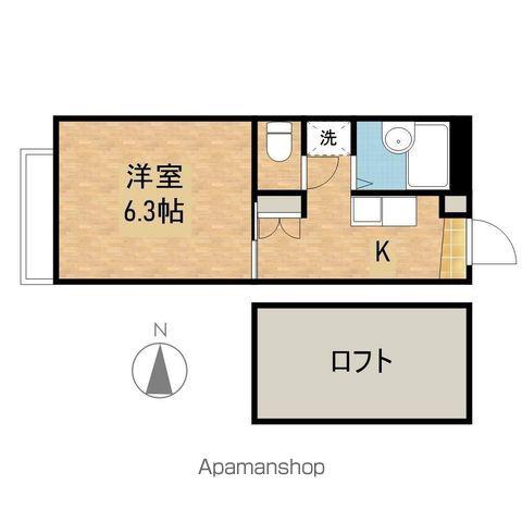 東海道本線 袋井駅 バス乗車時間：11分 浅羽東バス停で下車 徒歩3分 2階建 築29年(1K/1階)の間取り写真