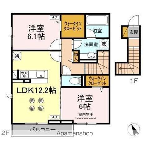 トランキーノ パルク(2LDK/2階)の間取り写真