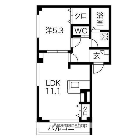 カトルセゾン(1LDK/1階)の間取り写真