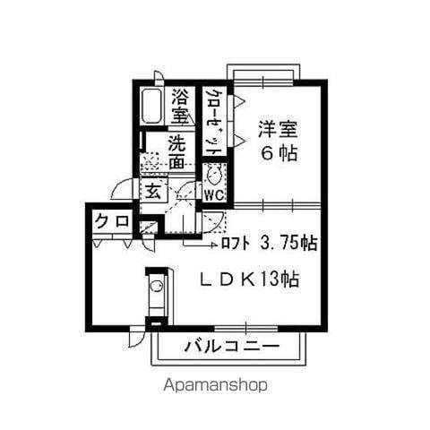 アルカディア・Ⅰ(1LDK/2階)の間取り写真