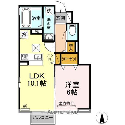 D-ROOMエクセル(1LDK/1階)の間取り写真