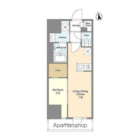 グランカーサ船堀Ⅰ(1DK/13階)の間取り写真