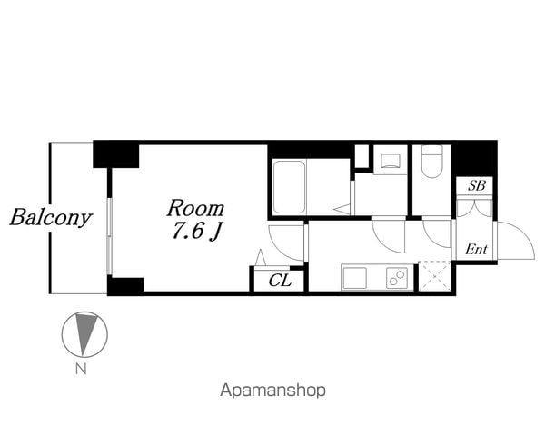 SHOKEN RESIDENCE名古屋 太閤通(1K/12階)の間取り写真