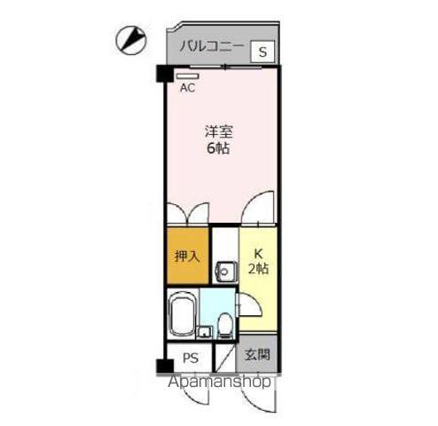 コーポ朝倉(1K/2階)の間取り写真