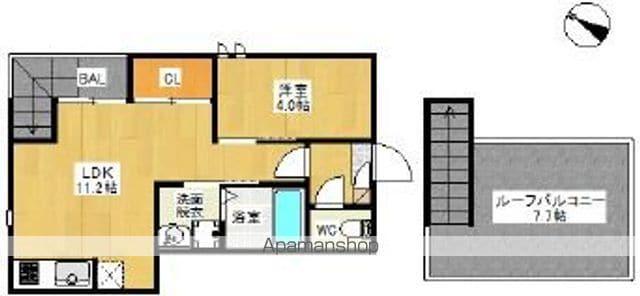 GRANTIC RESIDENCE香椎(1LDK/2階)の間取り写真