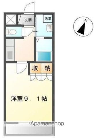 カリーノ桜井Ⅱ(1K/1階)の間取り写真