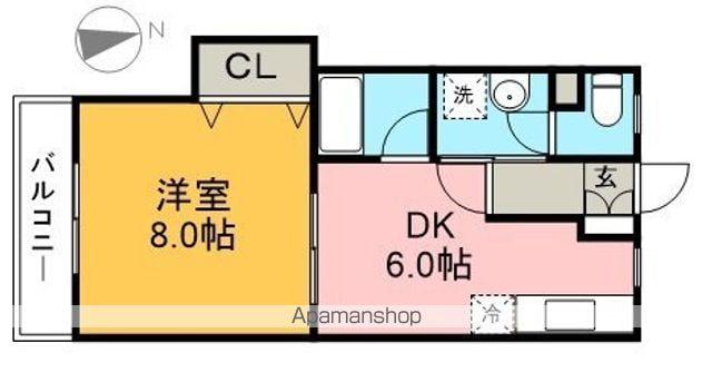 パールハイツ(1DK/2階)の間取り写真