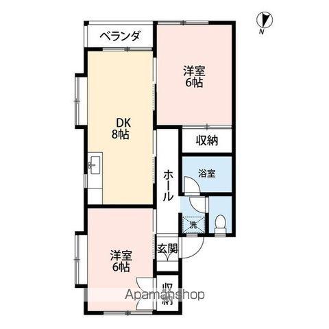 ピュアハウス(2DK/2階)の間取り写真