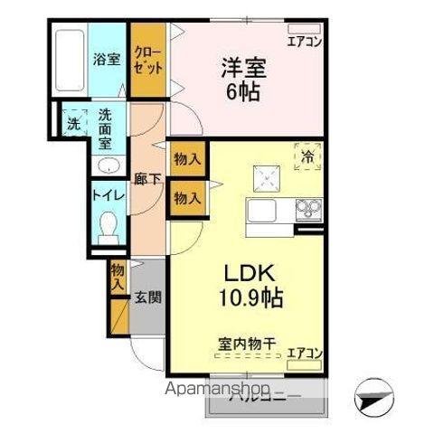 ボヌールロード(1LDK/1階)の間取り写真