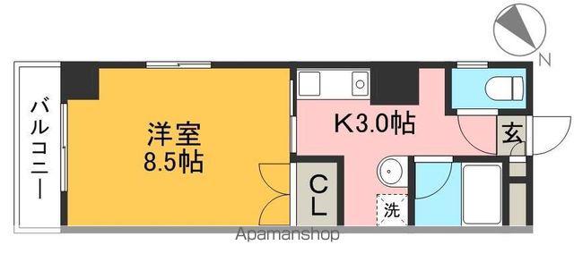 ルーチェ(1K/4階)の間取り写真