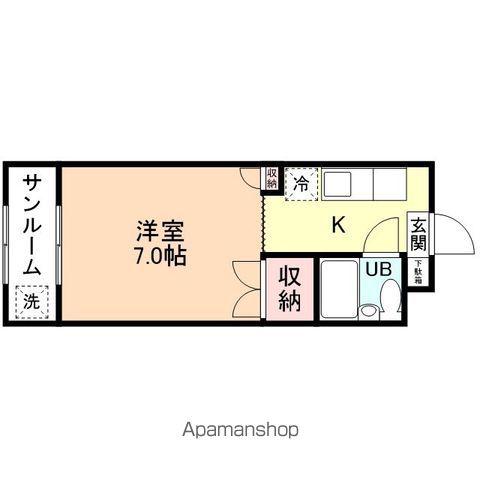 BRUNO五福(1K/1階)の間取り写真