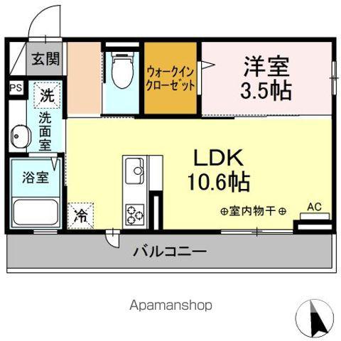 エスポワールD菜園(1LDK/3階)の間取り写真
