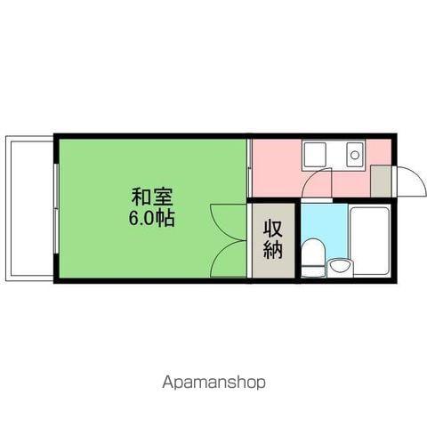 田所コーポA(ワンルーム/2階)の間取り写真