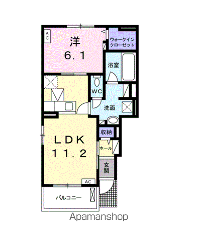 MIYAURA Ⅱ(1LDK/1階)の間取り写真
